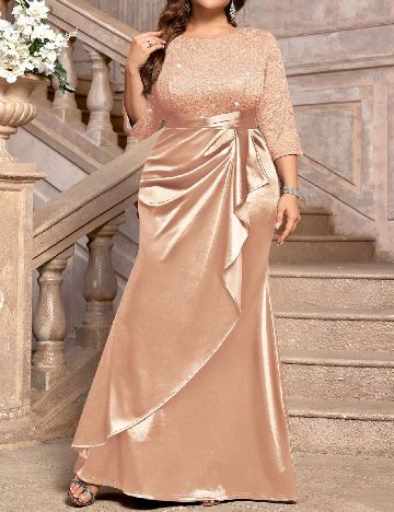 Rochie lunga MISSMAY Plus Size, crem
