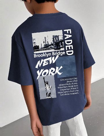 Tricou Shein Kids, bleumarin