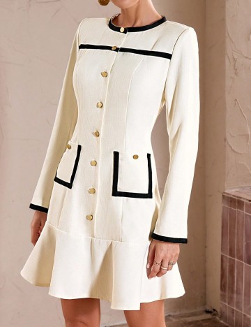Rochie scurta SHEIN, crem