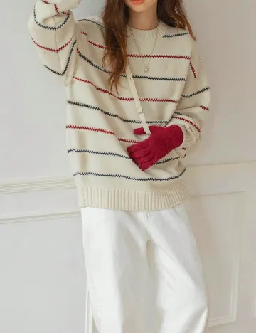 Pulover Alicedudu, crem