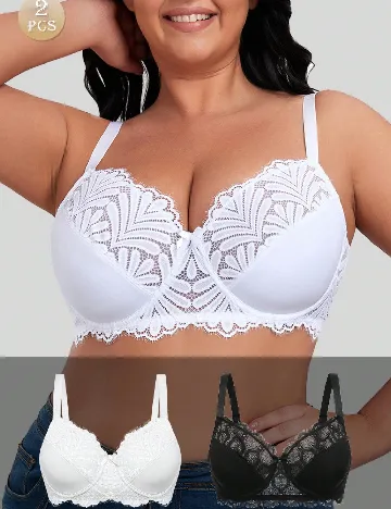 Set sutiene 2 bucati SHEIN, alb/negru