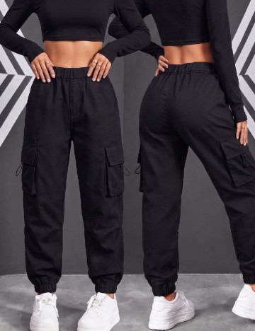Pantaloni Shein Kids, negru