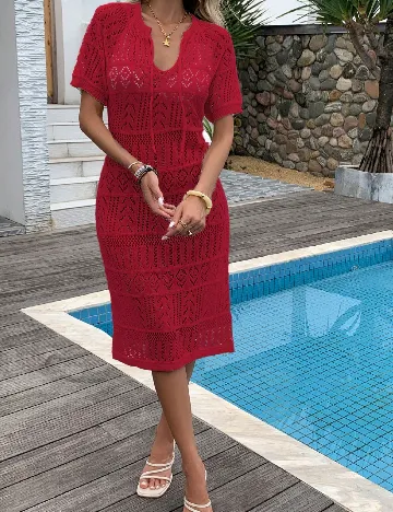 Rochie medie SHEIN CURVE, rosu