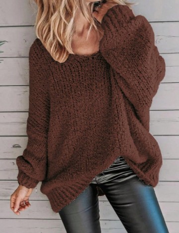 Pulover SHEIN CURVE, maro