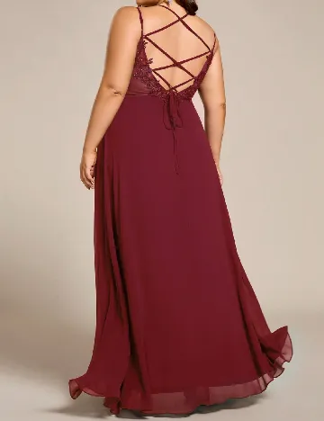 Rochie lunga Ever-Pretty Plus Size, visiniu