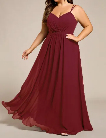 Rochie lunga Ever-Pretty Plus Size, visiniu