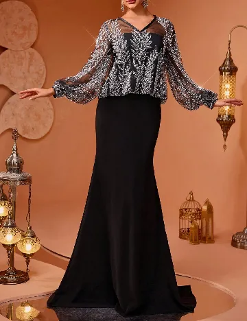 Rochie lunga AMILUCK, negru