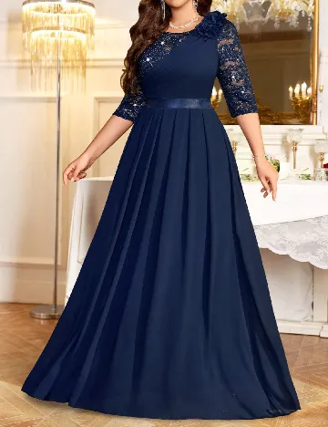 Rochie lunga MISSMAY Plus Size, bleumarin