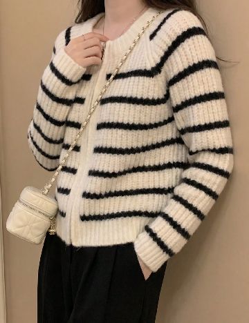 Pulover SHEIN, crem/negru