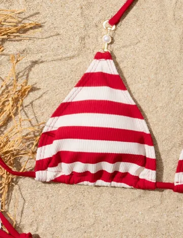 Costum de baie SHEIN, rosu/crem