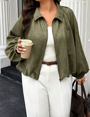 Jacheta SHEIN CURVE, verde