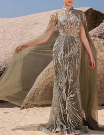 Rochie lunga Della Couture, verde
