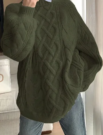 Pulover Oversize SHEIN CURVE, verde