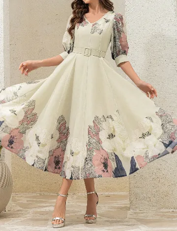 Rochie medie Toleen, bej