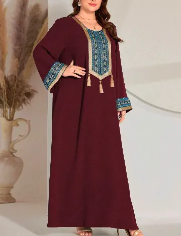 Rochie lunga Toleen Plus Size, visiniu