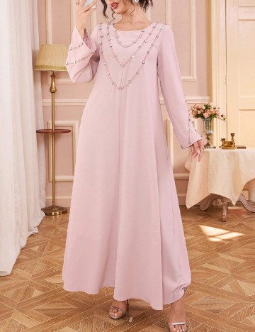 Rochie lunga Toleen, roz deschis
