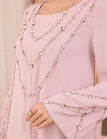 Rochie lunga Toleen, roz deschis