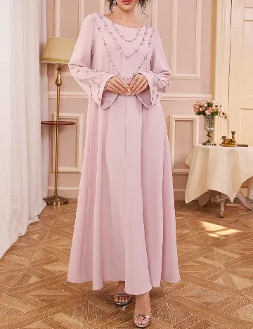 Rochie lunga Toleen, roz deschis