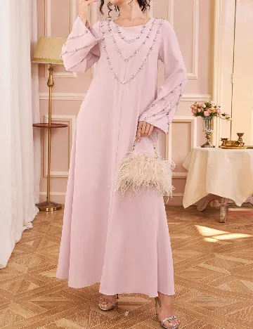 Rochie lunga Toleen, roz deschis