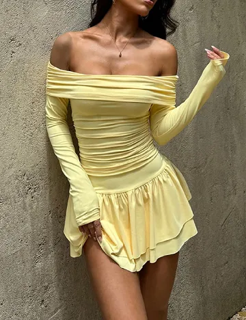 Rochie scurta SHEIN, galben