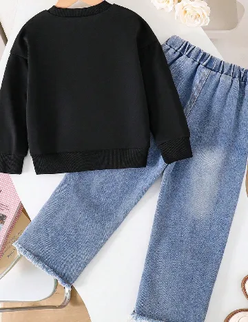 Compleu Shein Kids, negru/albastru