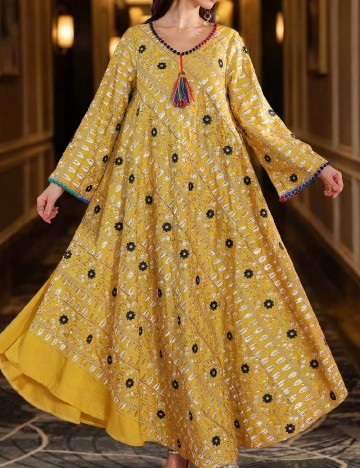 Rochie lunga Toleen, galben