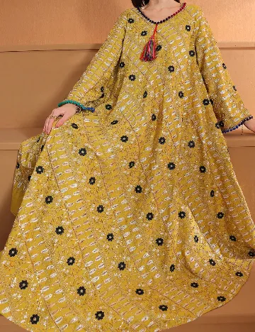 Rochie lunga Toleen, galben
