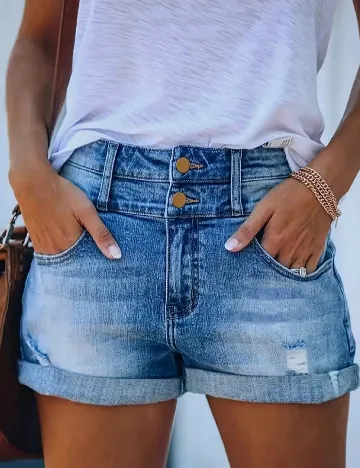 Pantaloni scurti SHEIN, albastru