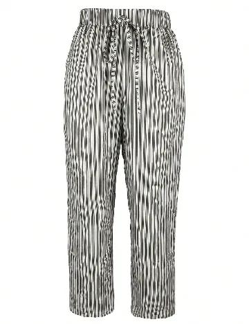 Pantaloni SHEIN, ecru/negru