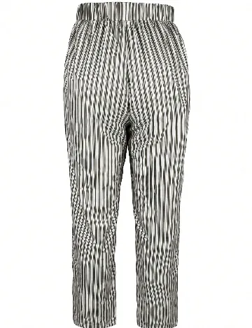 Pantaloni SHEIN, ecru/negru