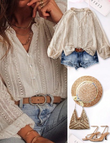 Set Cardigan si Top SHEIN, crem