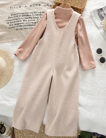 Compleu Shein Kids, crem/roz