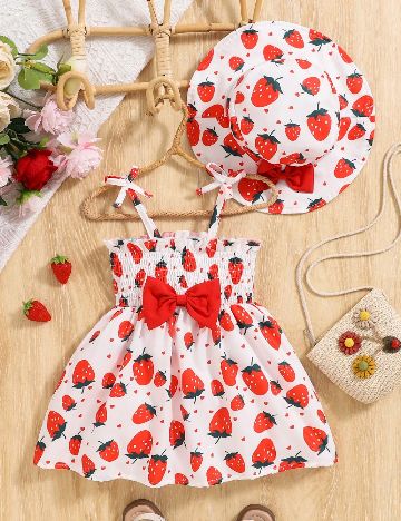 Rochie Shein Kids, rosu/alb