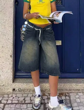 Pantaloni scurti SHEIN, albastru