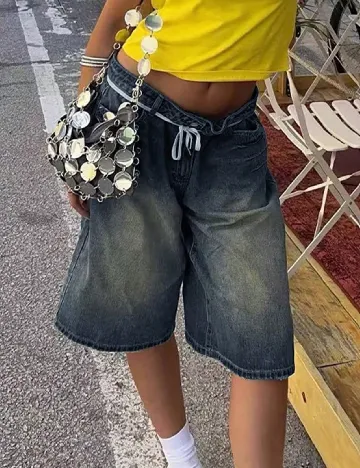 Pantaloni scurti SHEIN, albastru