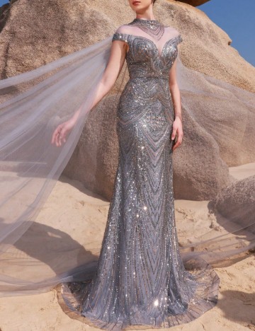 Rochie lunga Della Couture, gri