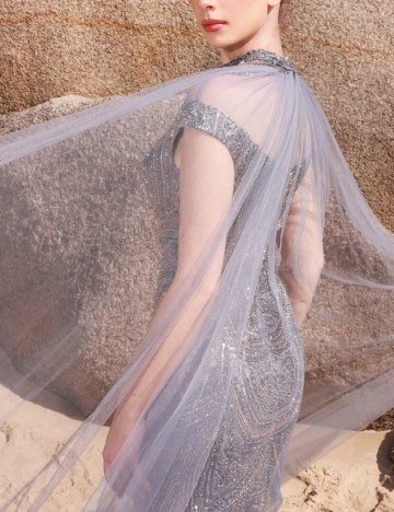Rochie lunga Della Couture, gri