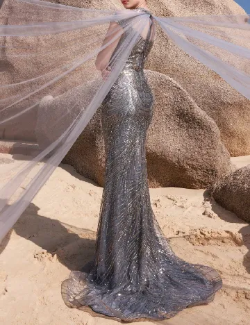 Rochie lunga Della Couture, gri