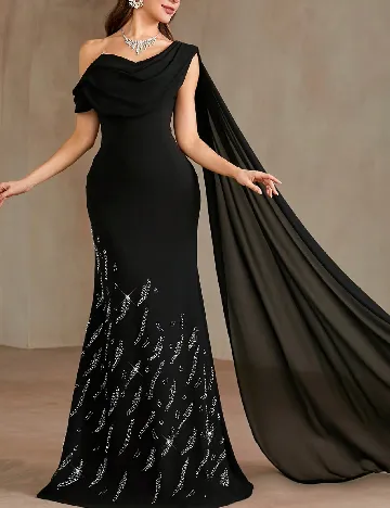 Rochie lunga Toleen, negru