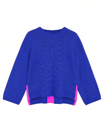 Pulover SHEIN CURVE, albastru