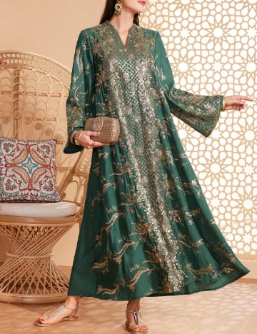 Rochie lunga Toleen, verde