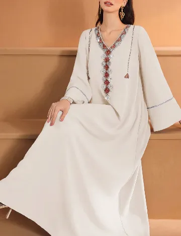 Rochie lunga Toleen, ecru