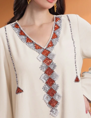 Rochie lunga Toleen, ecru