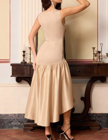 Rochie medie Amy Enjoy Life, maro deschis
