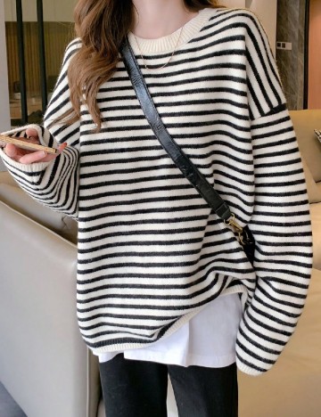 Pulover Alicedudu, alb/negru