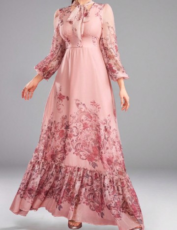 Rochie lunga Toleen, roz