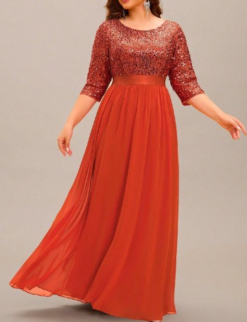 Rochie lunga SHEIN CURVE, portocaliu