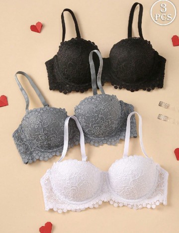 Set sutiene 3 bucati SHEIN, mix culori