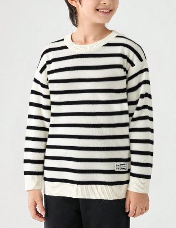 Bluza Shein Kids, alb/negru