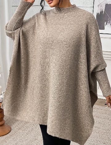 Pulover SHEIN CURVE, maro